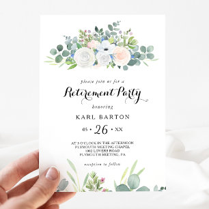 Tropical Eucalyptus Greenery Retirement Party Invitation