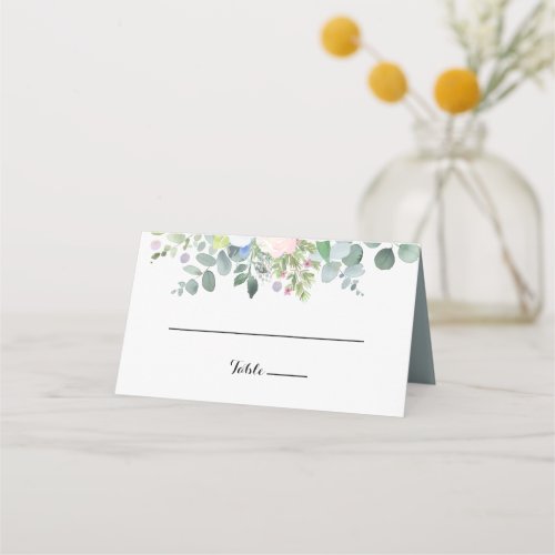 Tropical Eucalyptus Greenery Wedding Place Card