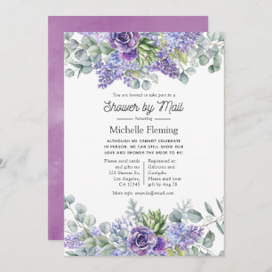 Tropical Eucalyptus Succulents Shower by Mail Invitation