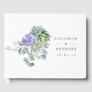 Tropical Eucalyptus Succulents Wedding Guest Book