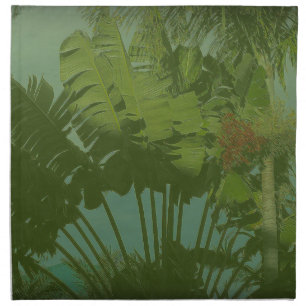 Tropical Evening Greens Cloth Napkin