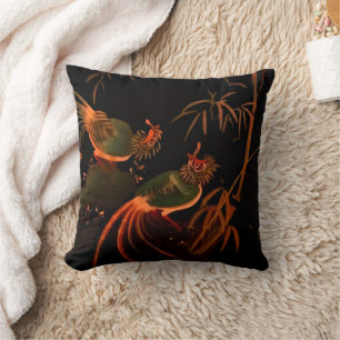 Tropical Exotic Birds of Paradise  Throw Pillow