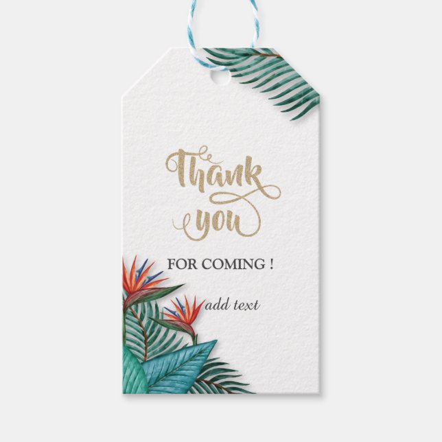 Tropical Exotic Flowers Gift Tags (Front)