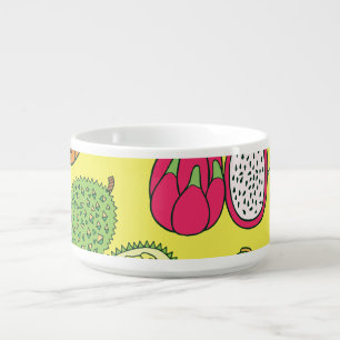 Tropical Exotic Fruits Hand-Drawn Pattern Bowl