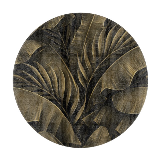 Tropical Exotic: Grunge Golden Nature Cutting Board (Front)