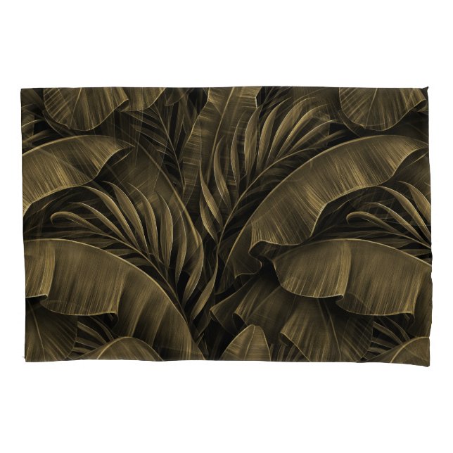 Tropical Exotic: Grunge Golden Nature Pillow Case (Front)