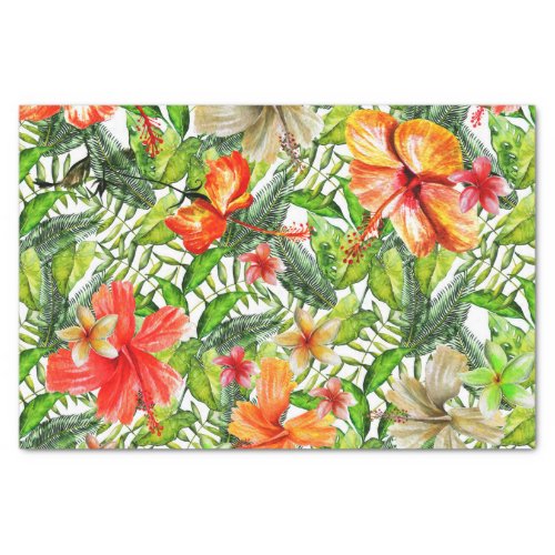 Tropical Exotic Jungle Hibiscus Flower Flowers Tissue Paper