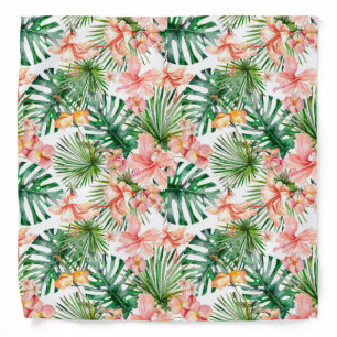 Tropical Exotic Jungle Hibiscus Flowers Bandana