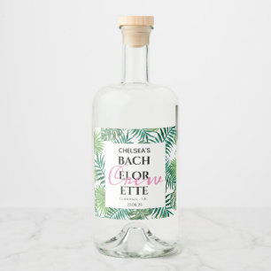 Tropical Exotic Palm Bachelorette Crew Party Liquor Bottle Label