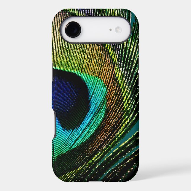 Tropical Exotic Peacock Feather Vibrant Summer Case-Mate iPhone Case (Back)