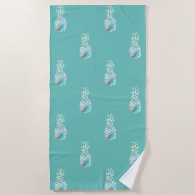 Tropical Exotic ,Pineapple Beach Towel (Front)