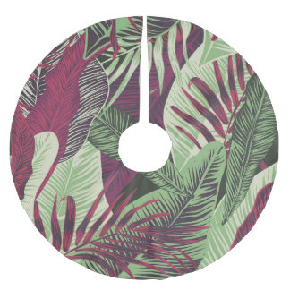 Tropical Exotic: Trendy Green Seamless Brushed Polyester Tree Skirt