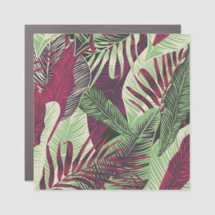 Tropical Exotic: Trendy Green Seamless Car Magnet