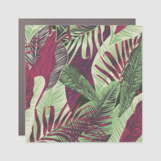 Tropical Exotic: Trendy Green Seamless Car Magnet