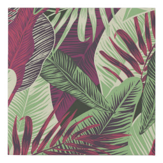 Tropical Exotic: Trendy Green Seamless Faux Canvas Print