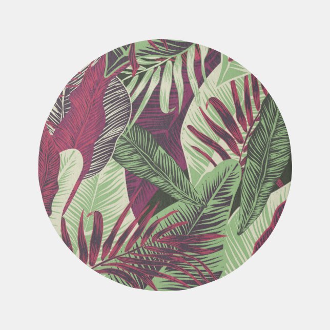 Tropical Exotic: Trendy Green Seamless Rug (Front)