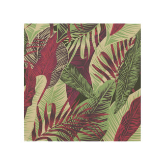 Tropical Exotic: Trendy Green Seamless Wood Wall Art