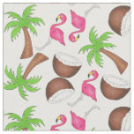 Tropical Fabric (Coconuts, Palm Trees, Flamingos)