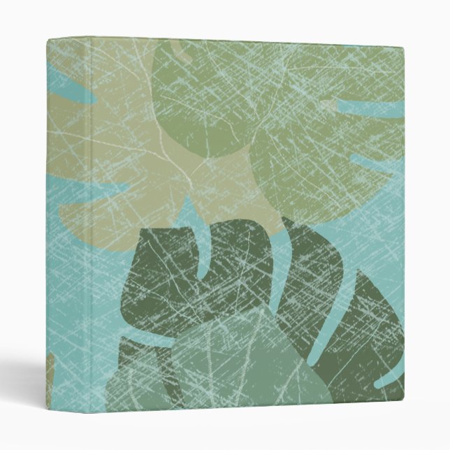 Tropical Faded Leaves 3 Ring Binder (Front/Spine)