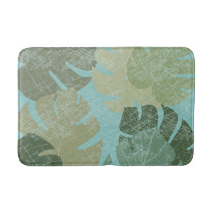 Tropical Faded Leaves Bath Mat