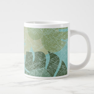 Tropical Faded Leaves Giant Coffee Mug
