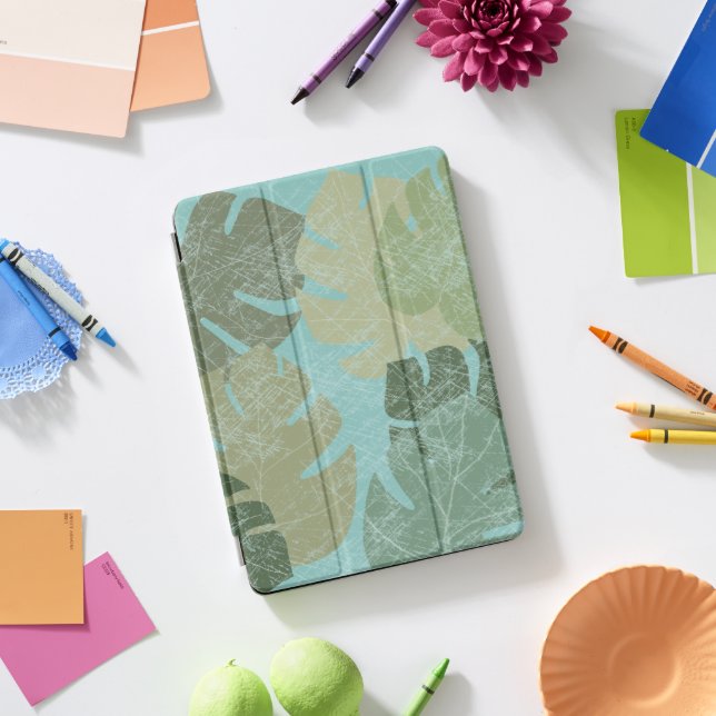 Tropical Faded Leaves iPad Pro Cover (Desk)