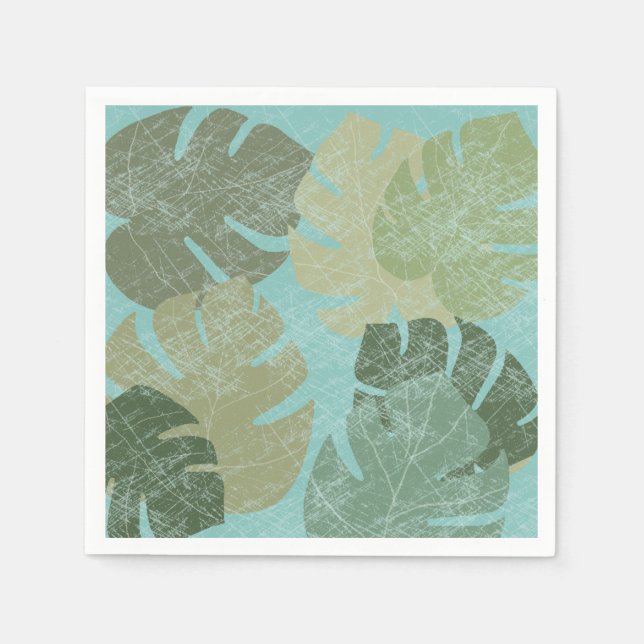 Tropical Faded Leaves Napkins (Front)