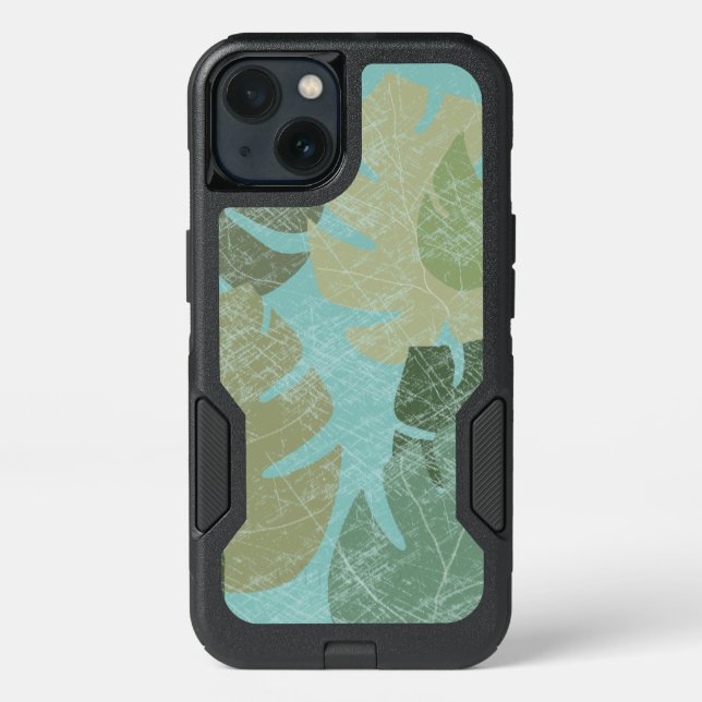 Tropical Faded Leaves Otterbox iPhone Case (Back)
