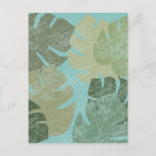 Tropical Faded Leaves Postcard
