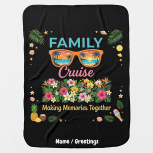 Tropical Family Cruise Memories Floral Summer  Baby Blanket