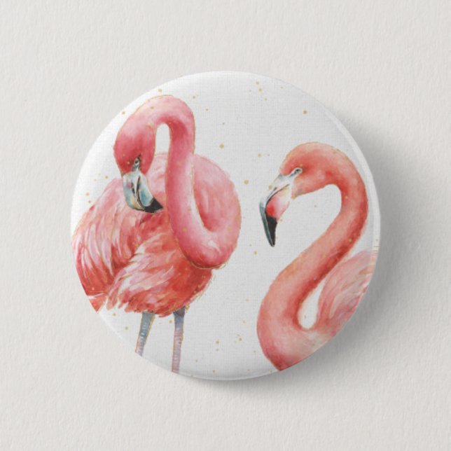 Tropical | Family of Flamingos Button (Front)