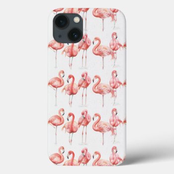Tropical | Family Of Flamingos Iphone 13 Case by wildapple at Zazzle