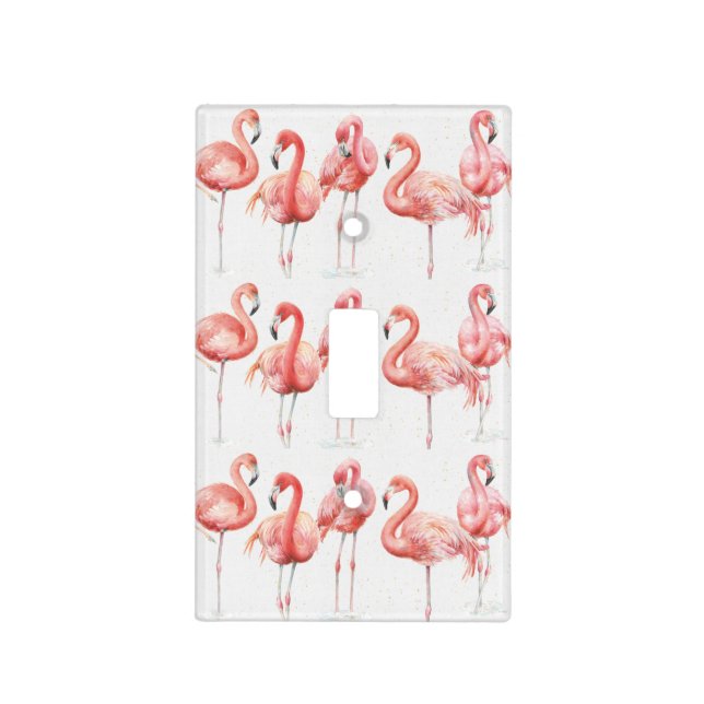 Tropical | Family of Flamingos Light Switch Cover (Front)