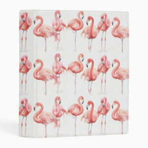 Tropical Family of Flamingos Mini Binder