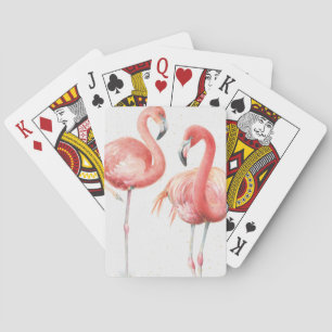 Tropical Family of Flamingos Poker Cards