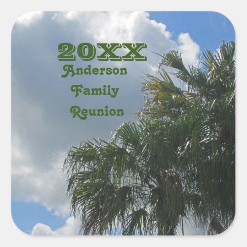 Tropical Family Reunion Palm Trees Summer Vacation Square Sticker