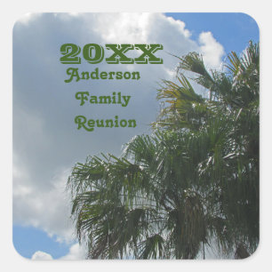 Tropical Family Reunion Palm Trees Summer Vacation Square Sticker