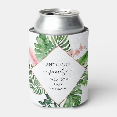 Tropical Family Vacation Personalized Can Cooler