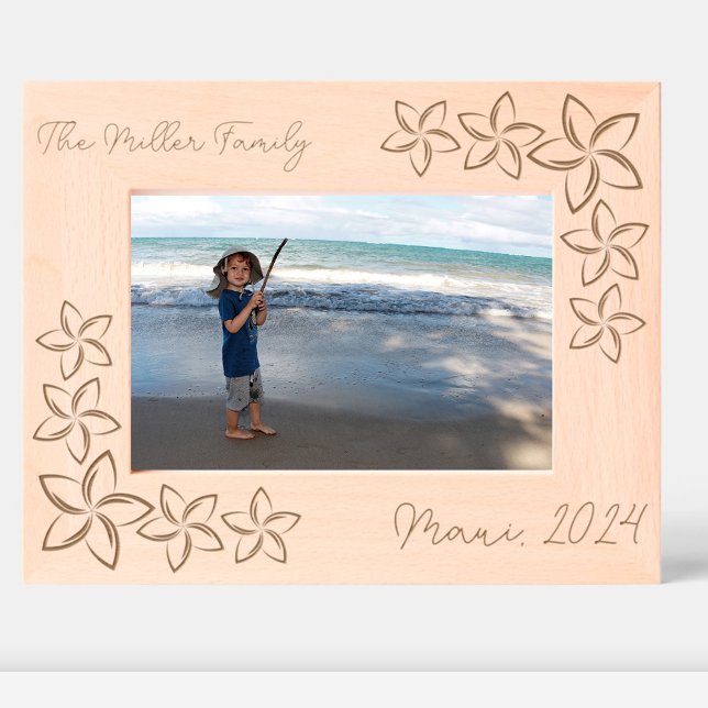 Tropical Family Vacation Plumeria Engraved Frames (Creator Uploaded)
