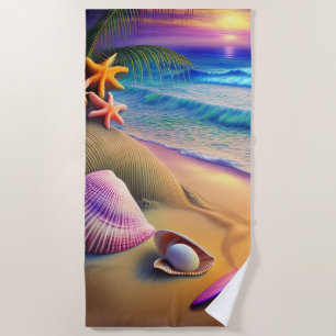 Tropical Fantasy Beach Sunset Towel