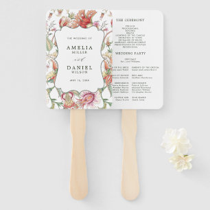 Tropical Fantasy Boho Floral Wedding Program Hand Fan