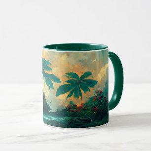 Tropical Fantasy Sea & Palm Trees Mug