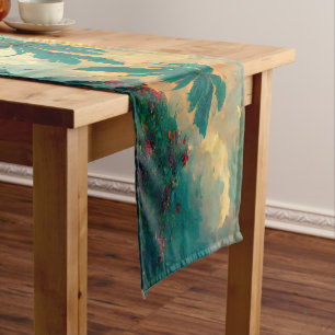 Tropical Fantasy Sea & Palm Trees Short Table Runner