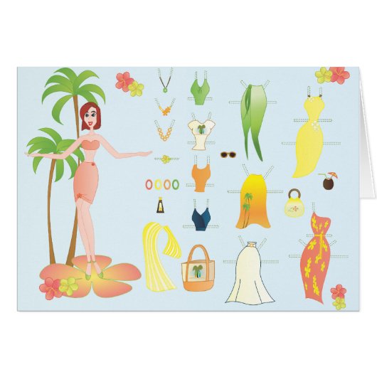 Tropical Fashions Paper Doll (Front Horizontal)