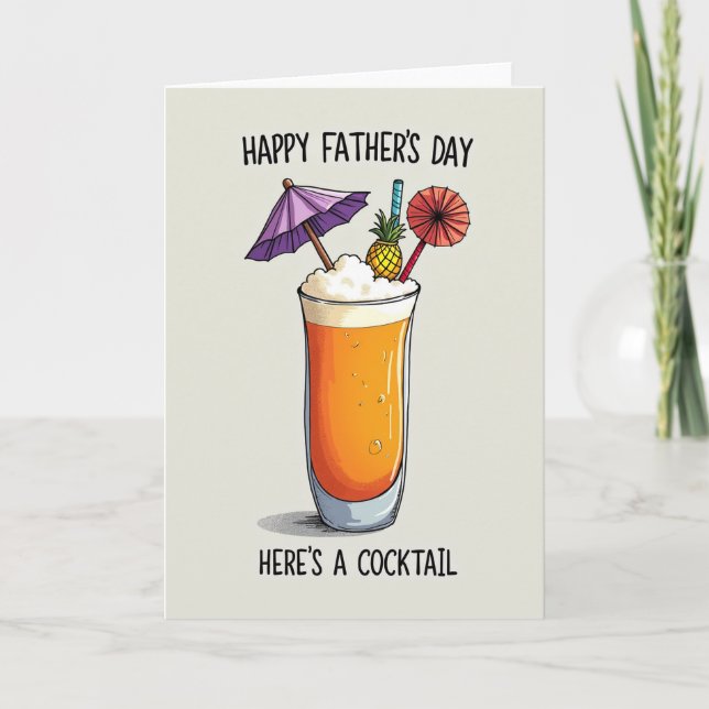 Tropical Fathers Day Beverage Card (Front)