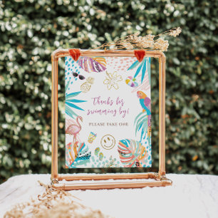 Tropical Favors Birthday Sign