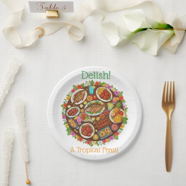 Tropical Feast Paper Plates (Wedding)