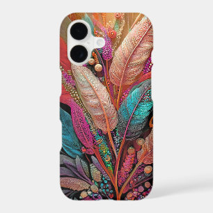 Tropical Feather Dance, Boho Nature Collage iPhone 17 Case