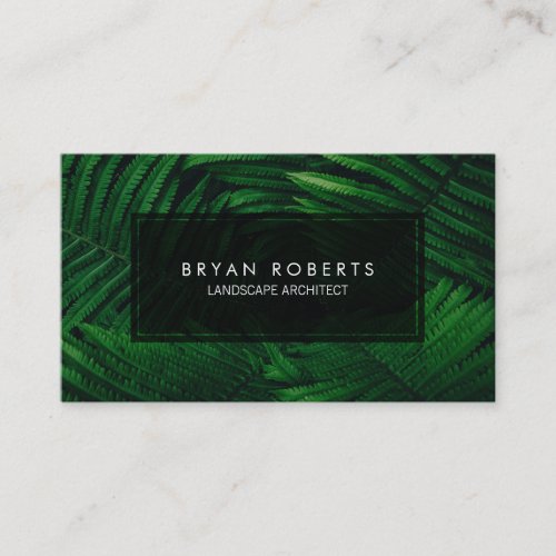Tropical Fern Professional Landscape Architect Business Card
