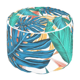 TROPICAL FERNS JUNGLE POUF